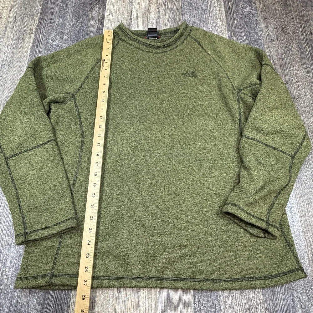The North Face Fleece Crewneck Sweater Mens Large Green Warm Pullover Sweatshirt